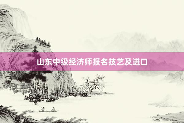 山东中级经济师报名技艺及进口